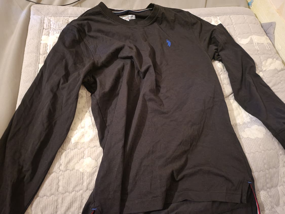 U.S.POLO ASSN. 남성 긴팔 티셔츠 블랙 XL 상품이미지1