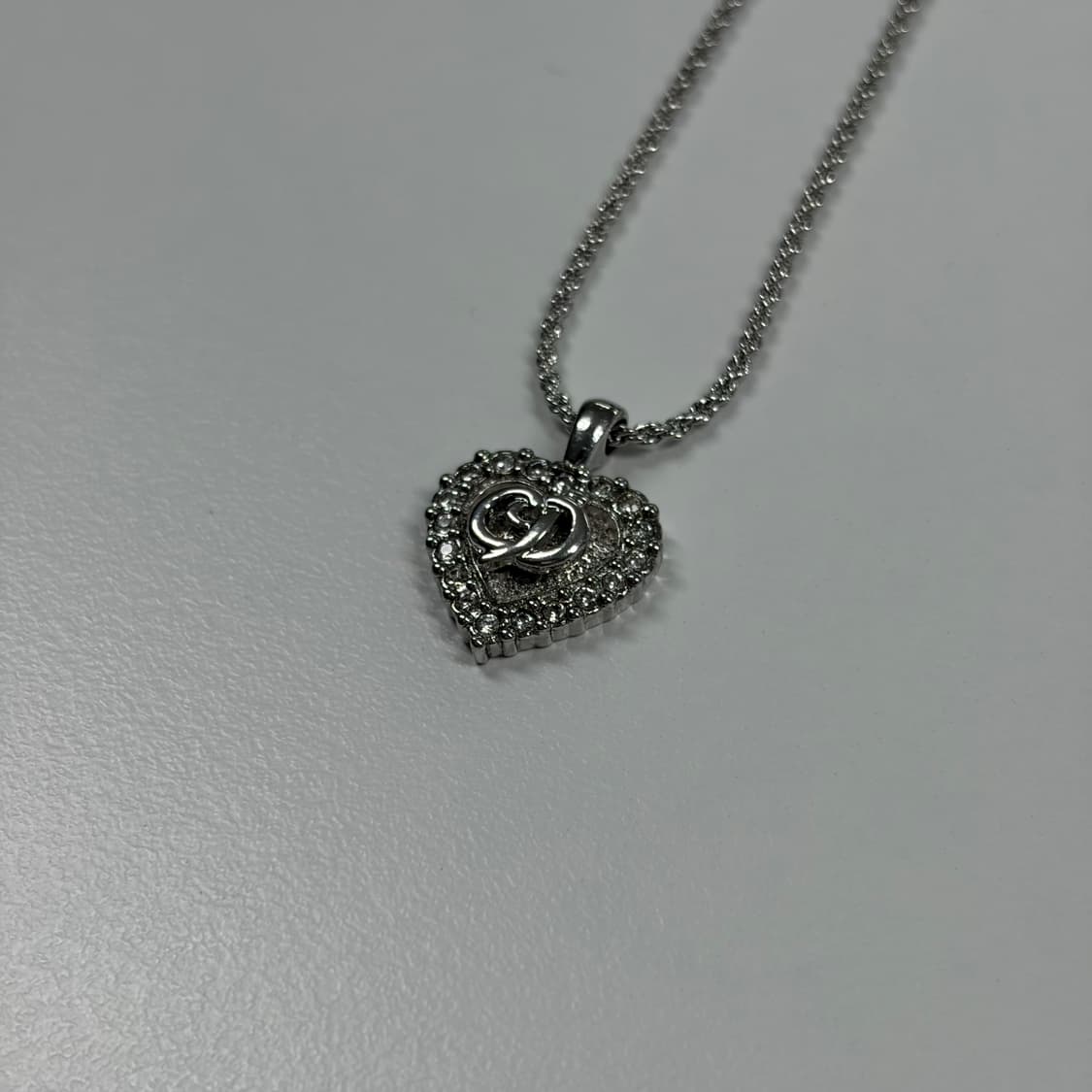 디올 큐빅 하트 CD 목걸이 상품이미지3