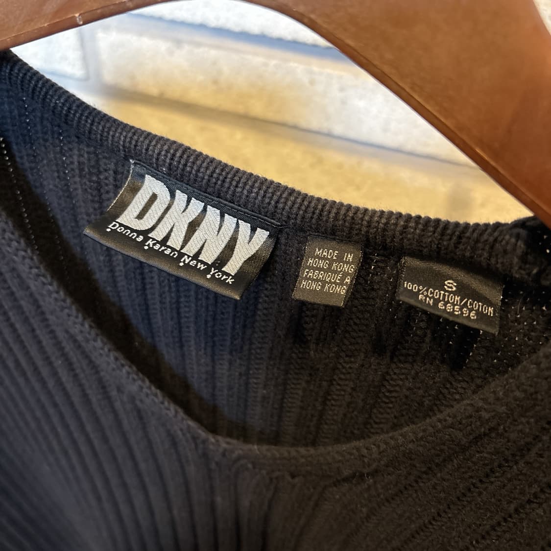 미니멀 코튼 골지니트 드롭숄더 롤링마감 디테일 롱핏 블랙 상품이미지6