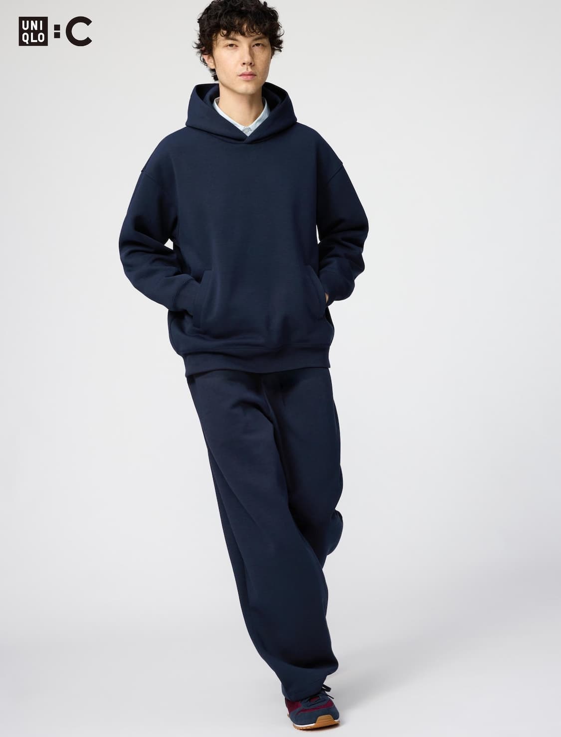 [M] 유니클로 C 스웨트 와이드 팬츠 네이비 상품이미지1