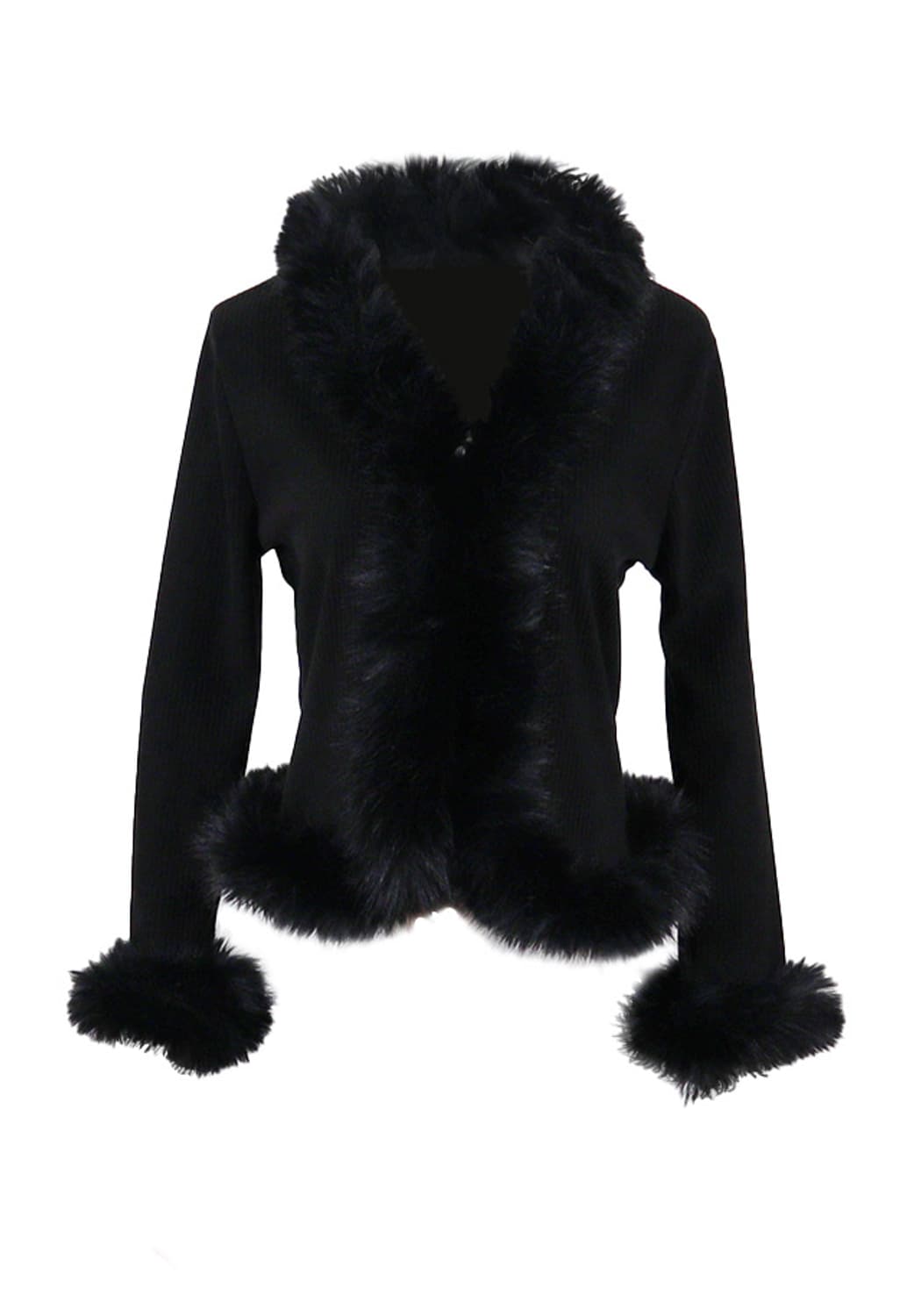 연말 파티룩 퍼트리밍 가디건 블랙 상품이미지5