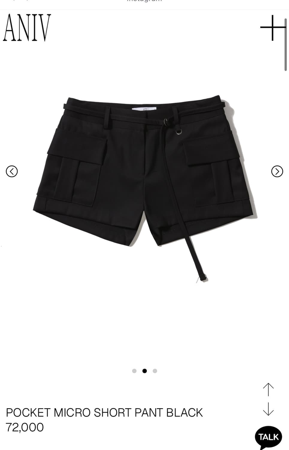 (새상품) 어니브 포켓 마이크로 숏팬츠 블랙 M  상품이미지1