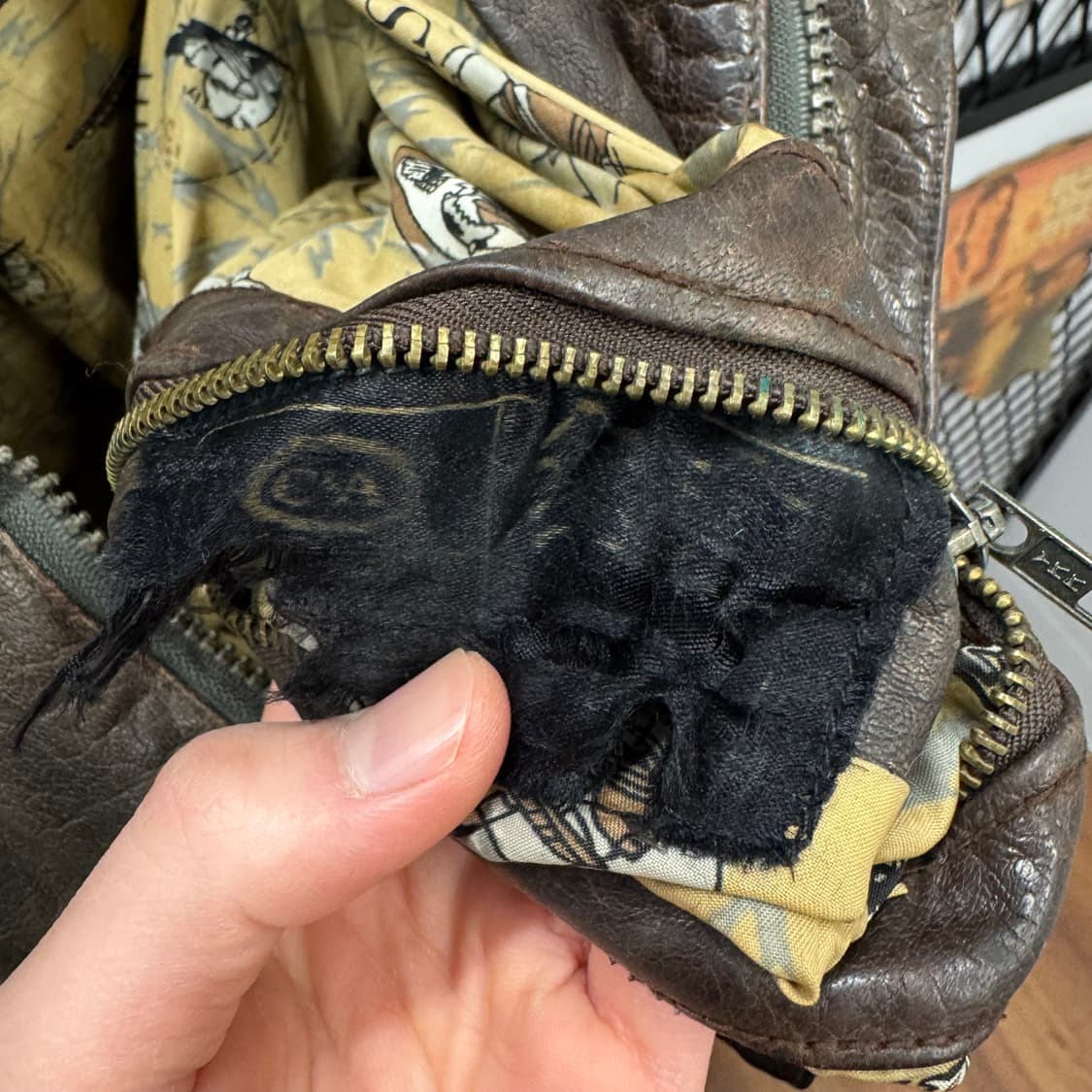 80s CANDA 빈티지 A-2 레더 플라이트 자켓 브라운 상품이미지6