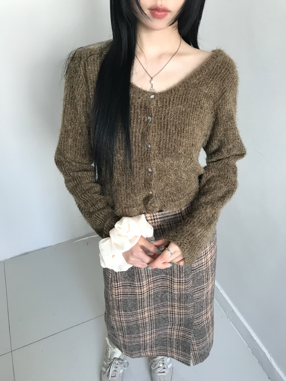 Check slit skirt 상품이미지6