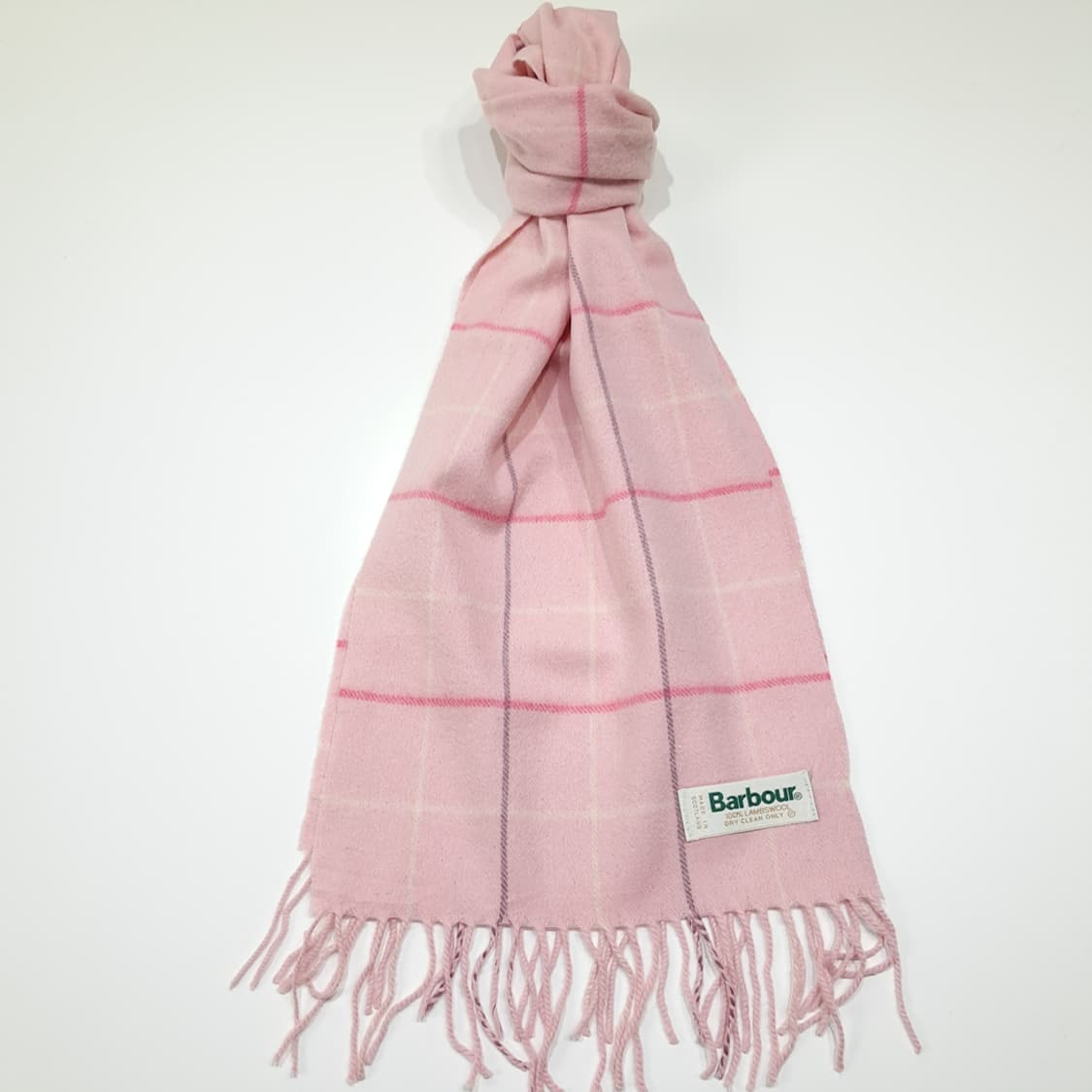 MX648 바버 90s 스코틀랜드판 램스울 윈도우페인 핑크 머플러 목도 상품이미지1
