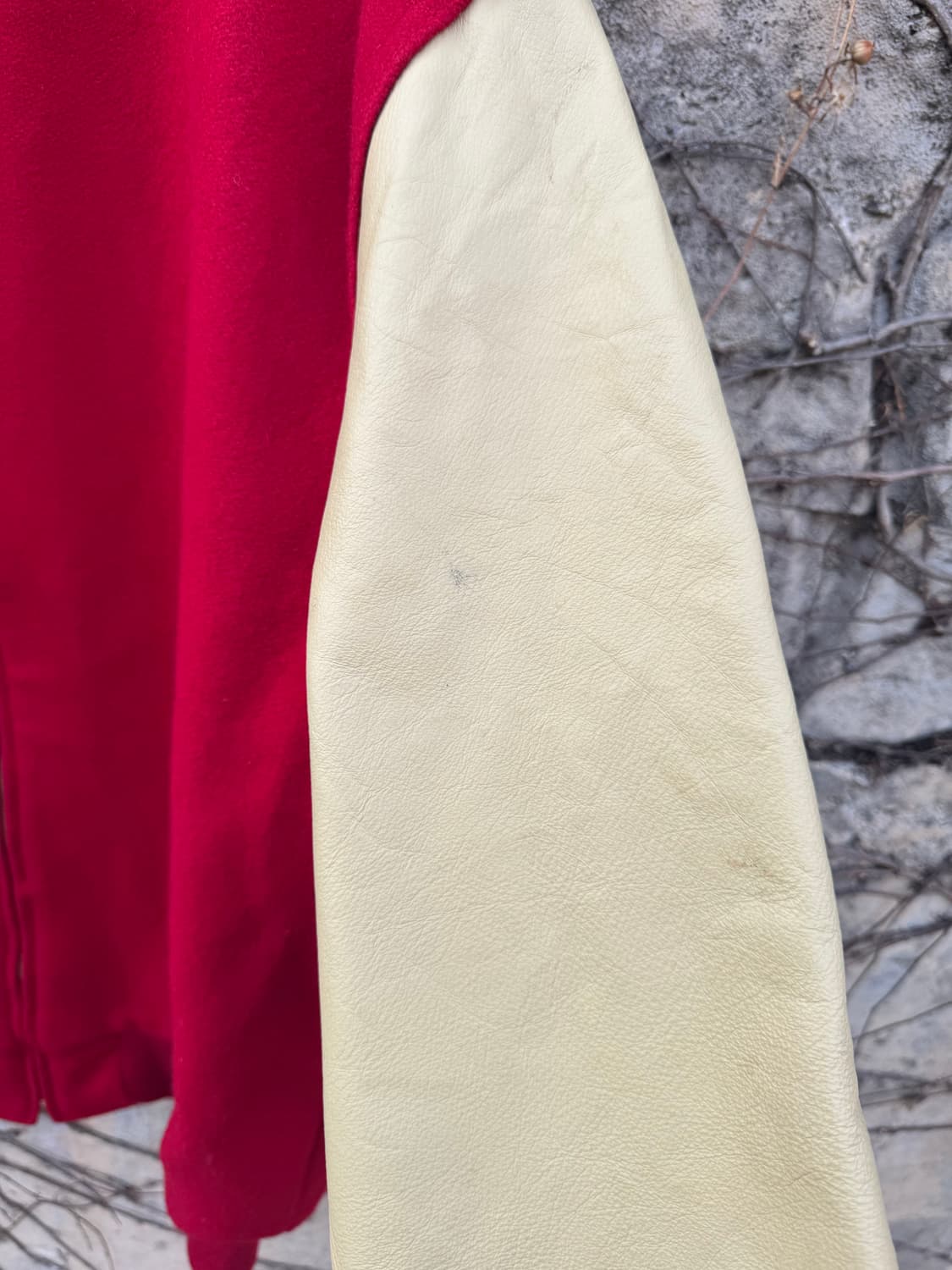 80~90s 할로웨이 빈티지 울 레더암 바시티 자켓 xl 상품이미지5