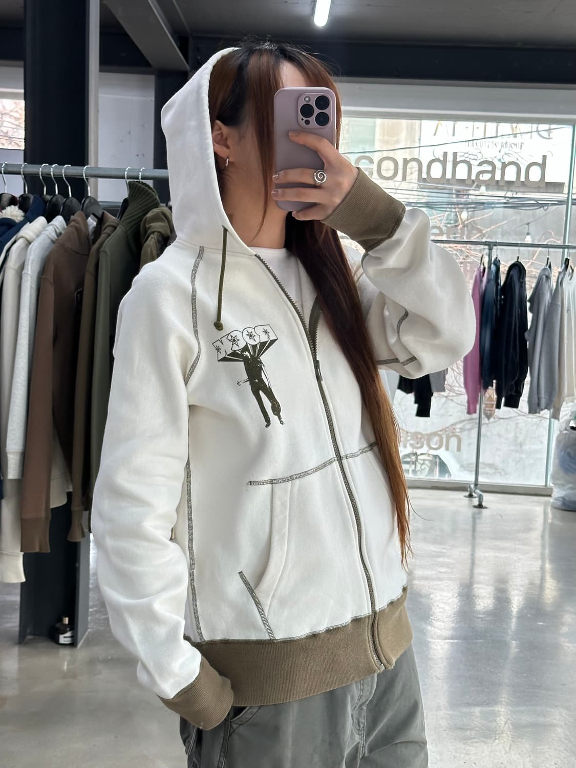 히스테릭글래머 히스걸ROCK 스티치 후드집업 상품이미지3