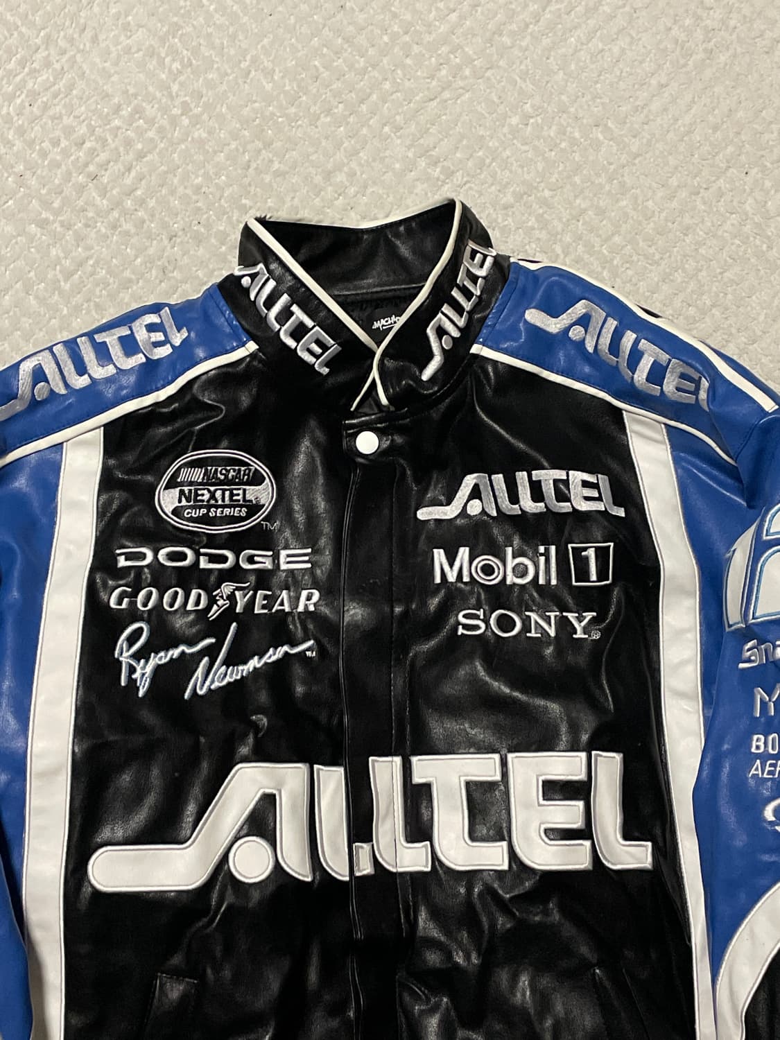 NASCAR 나스카 트랙 레이싱 바이커 레더 봄버 자켓 상품이미지3