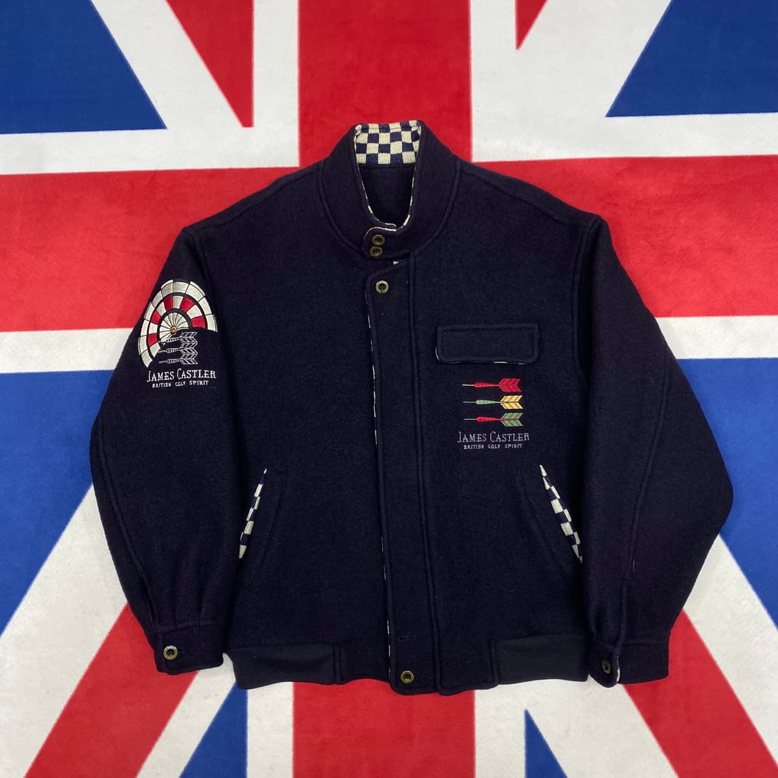 빈티지 다트 울 해링턴자켓 100 상품이미지1