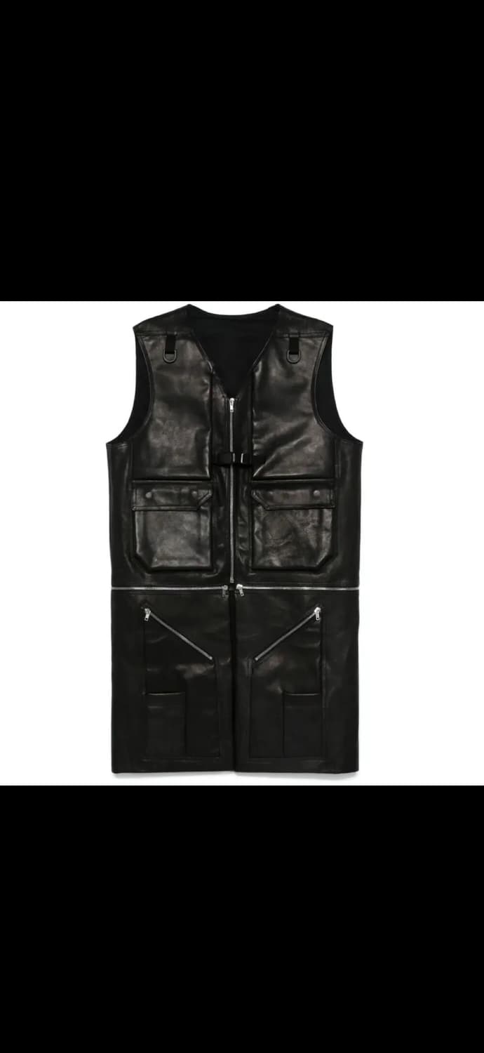 24FW 릭오웬스 유틸리티 레더 베스트 블랙 50 상품이미지6