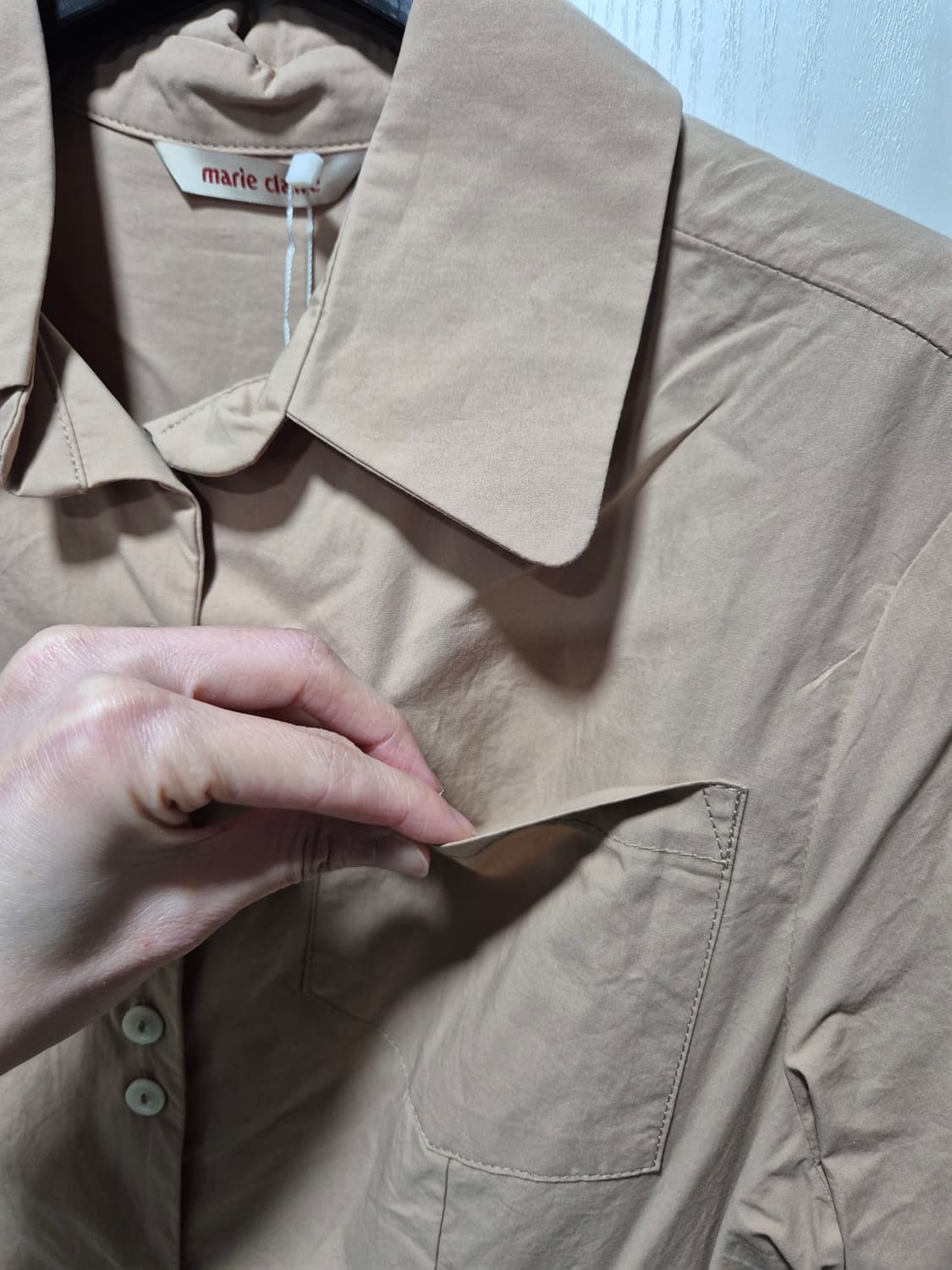 (세일)(새상품)마리끌레르 브라운 블라우스 5부 상품이미지4