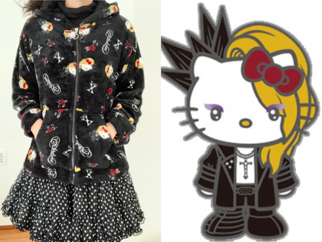 Yoshi kitty 헬로 키티 플리스 후리스 상품이미지1