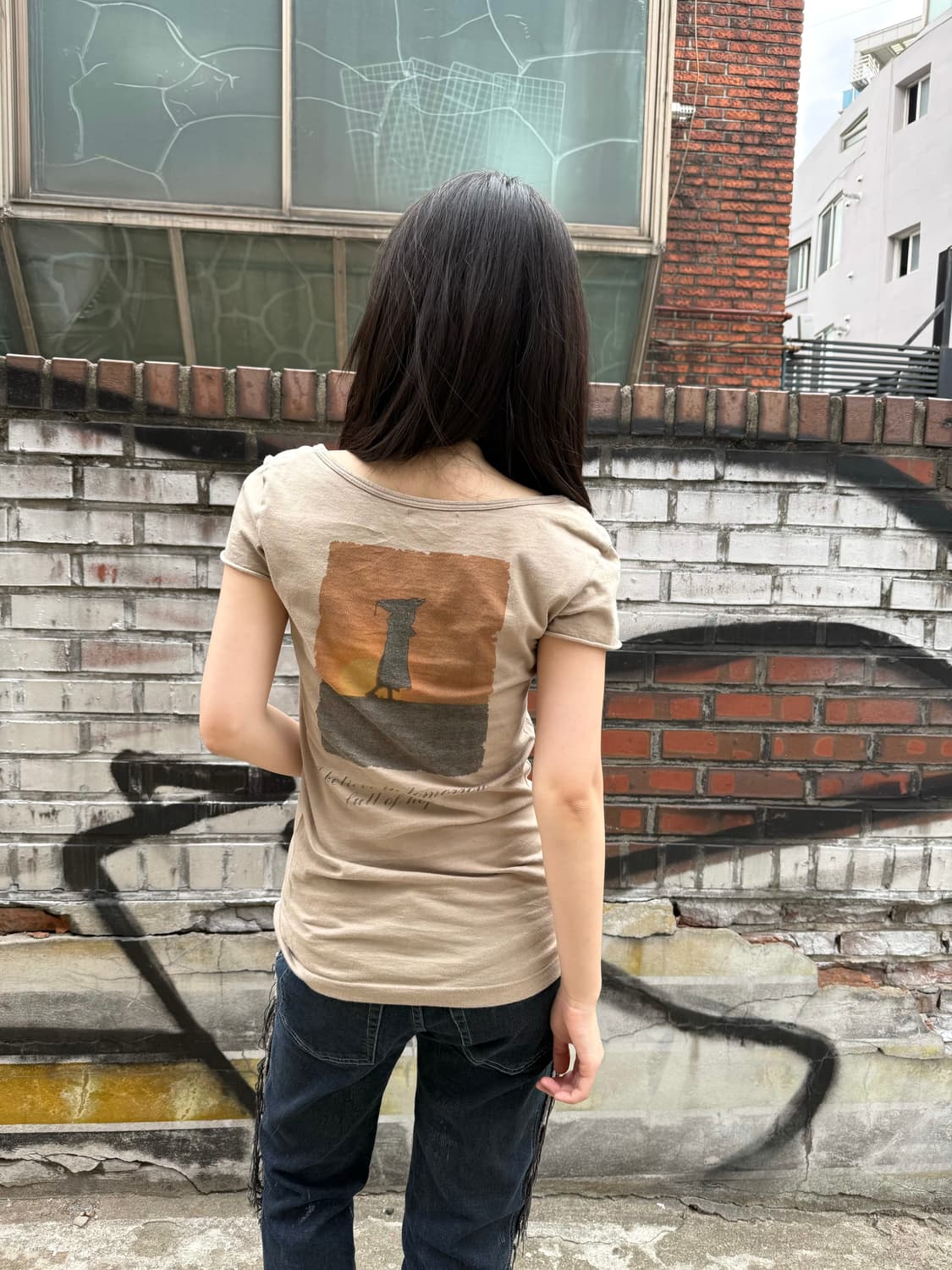 GOA 슬림 실루엣 코튼 티셔츠 상품이미지3