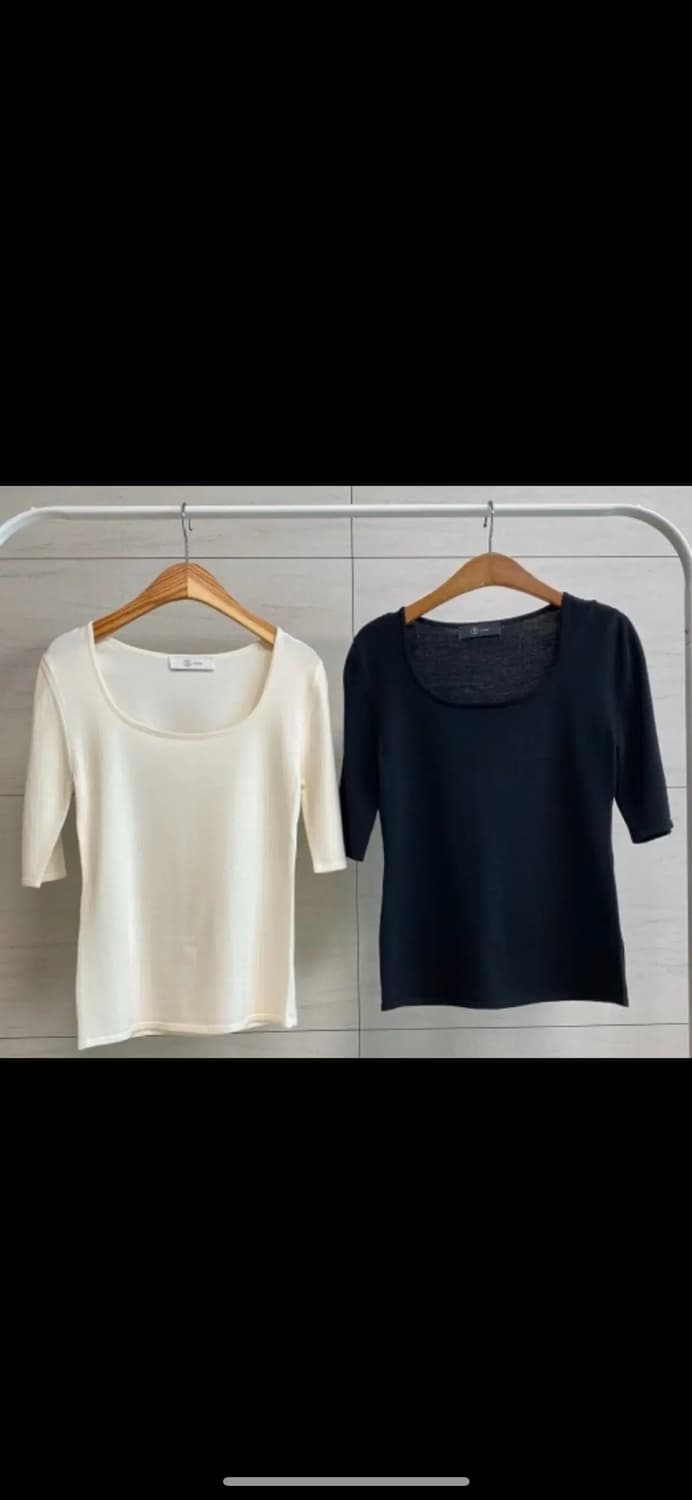 블러썸에이치컴퍼니 비유넥 반팔 니트 상품이미지1