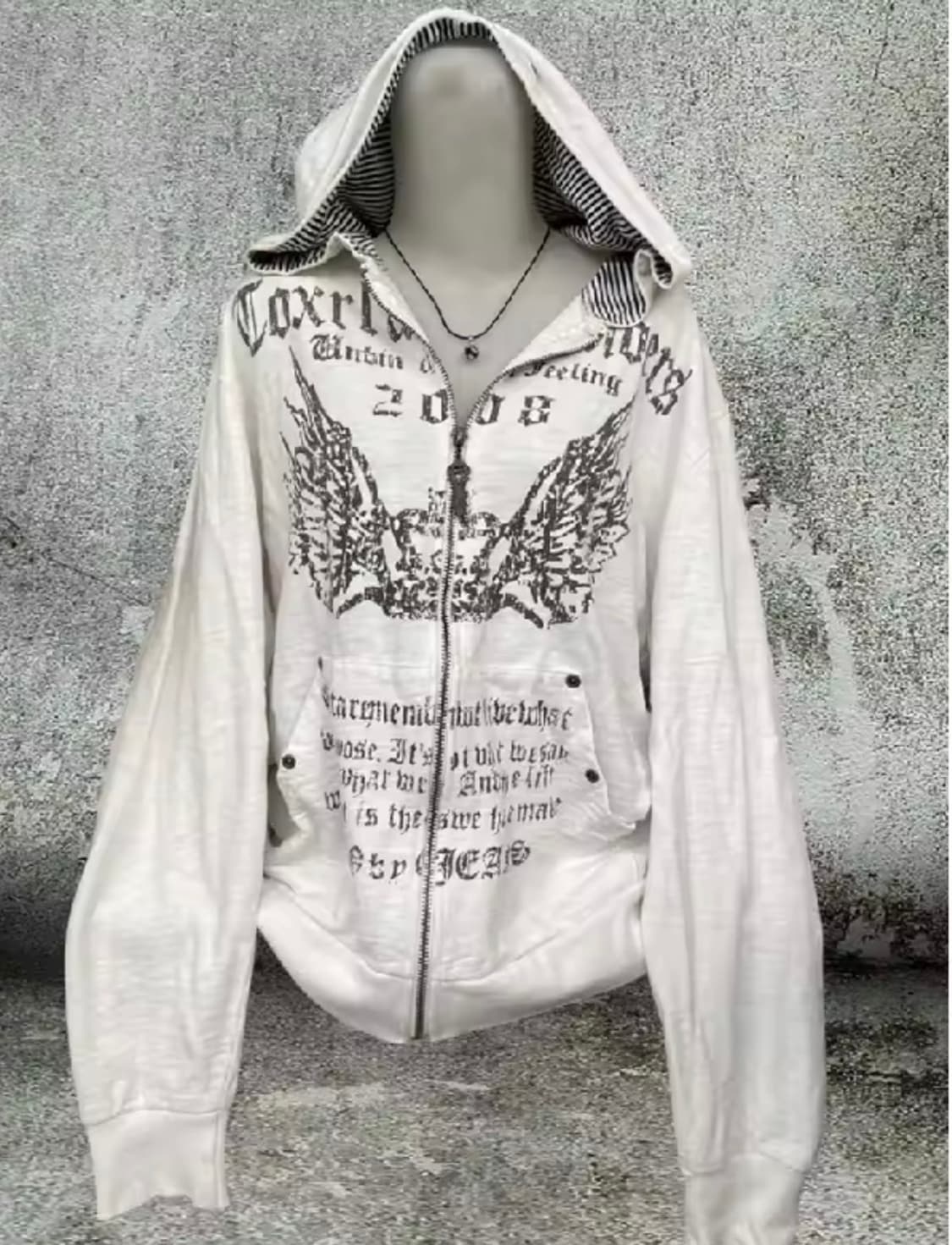 (새상품) 화이트멜란지 후드집업 상품이미지1