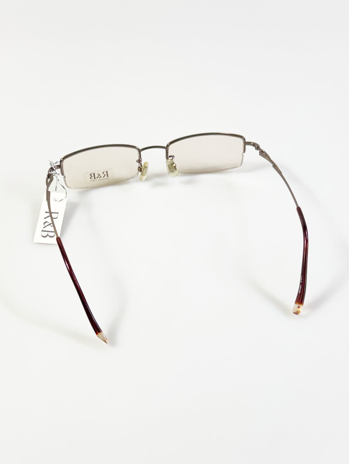 R&B EYEWEAR 반무테 스퀘어 메탈 빈티지 틴트 안경 상품이미지5