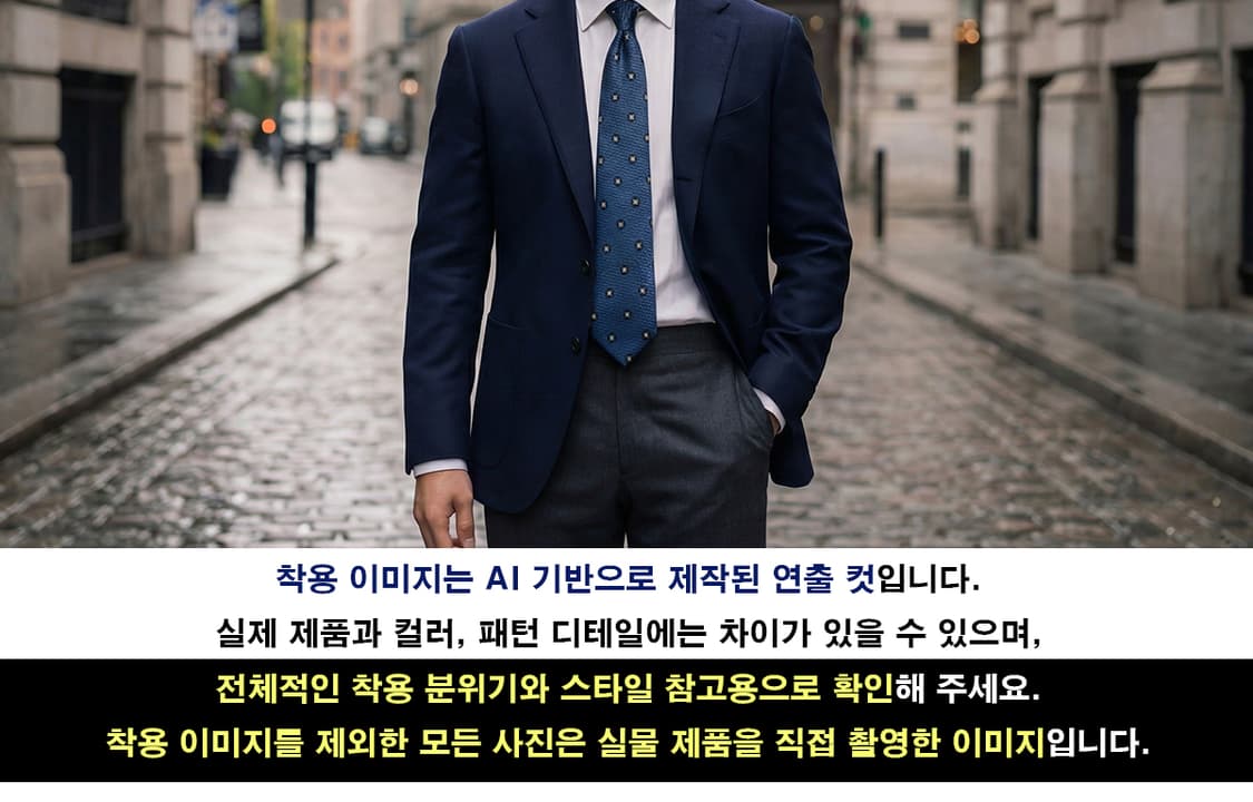 루이 페로 실크 네이비 패턴 넥타이 9.4cm A+등급 A19692 상품이미지3