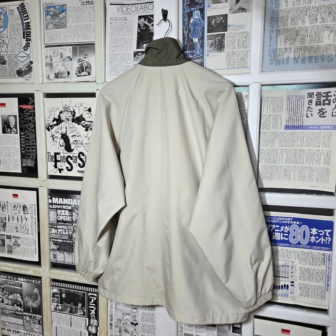 00S 아식스 카키 베이지 배색 바람막이 자켓 상품이미지6