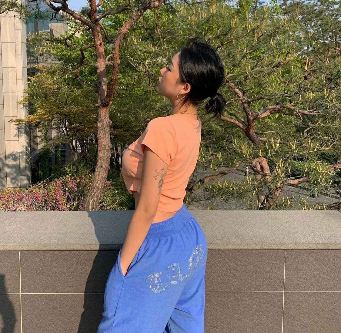 탠저 타월조거팬츠 블루 상품이미지1