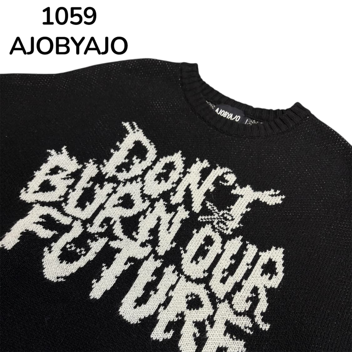 Ajobyajo 블랙 레터링 니트 L 상품이미지4