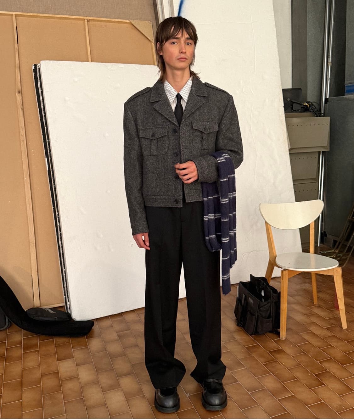 엘무드 서전트 서던트 울 트러커 자켓 스톤그레이 48 상품이미지5