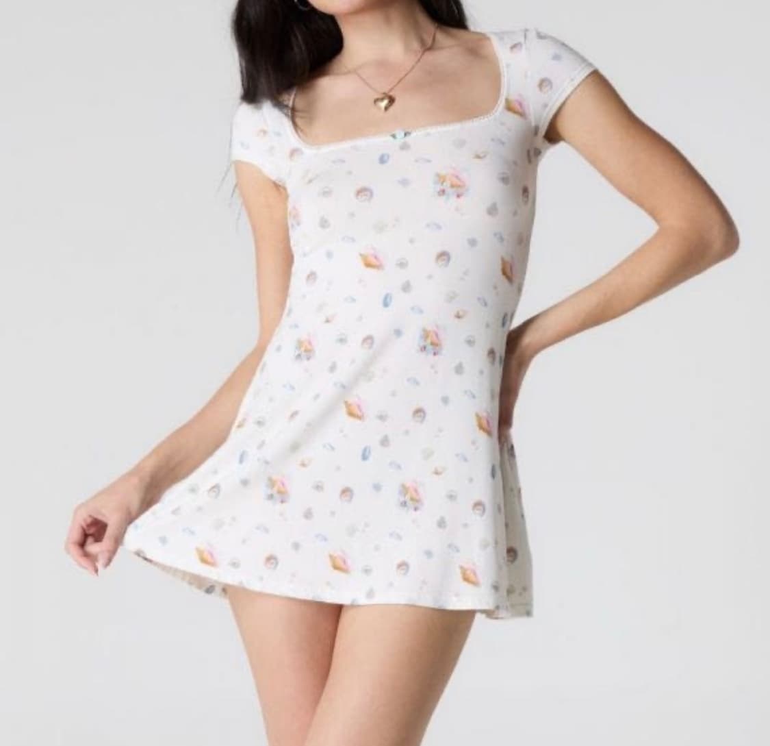 (택있는 새상품) Glowny 글로니 ivory shell 미니원피스  상품이미지1