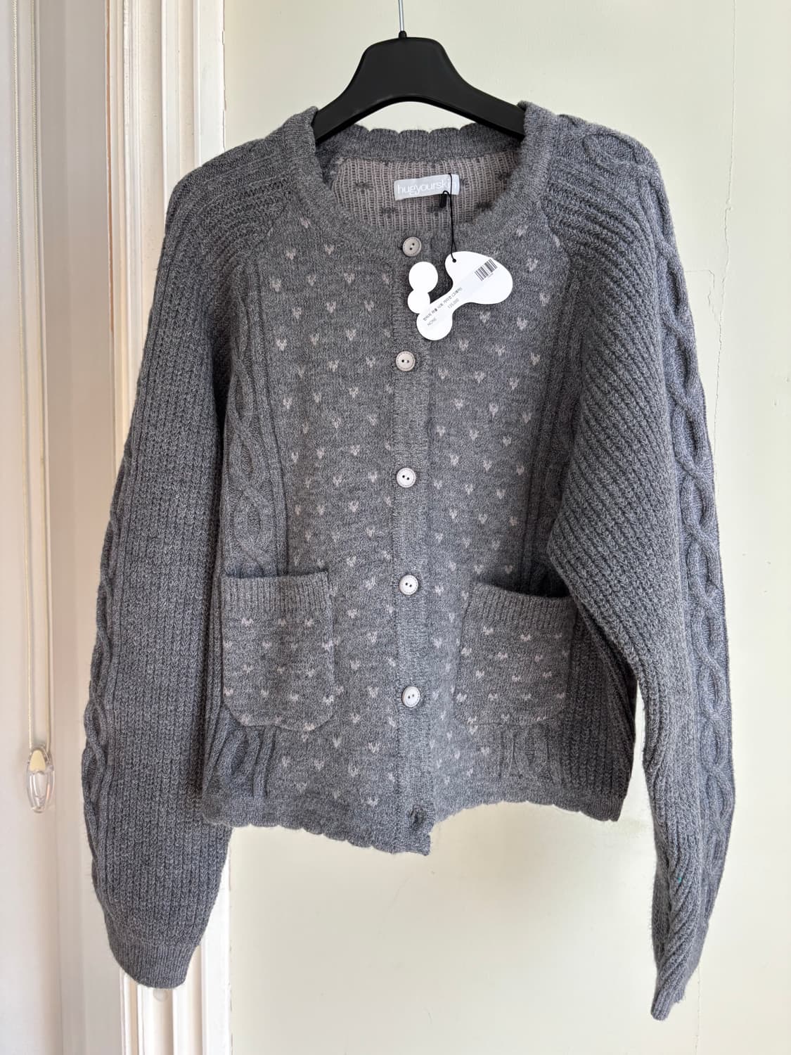 *새상품* 허그유어스킨 빈티지 러플 니트 가디건 / 구매가 135,000 상품이미지4