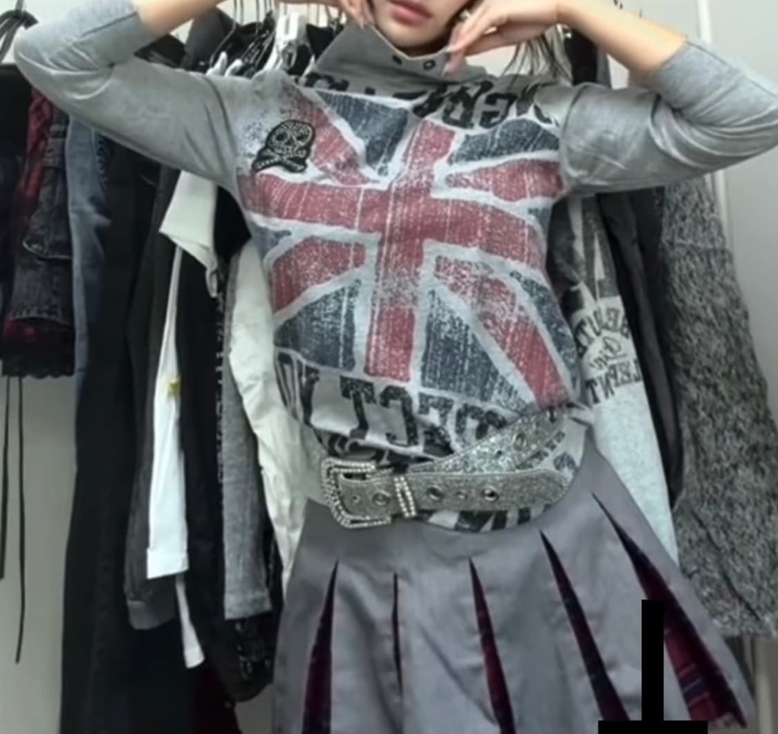 펑크 갸루 유니언잭 티 상품이미지2