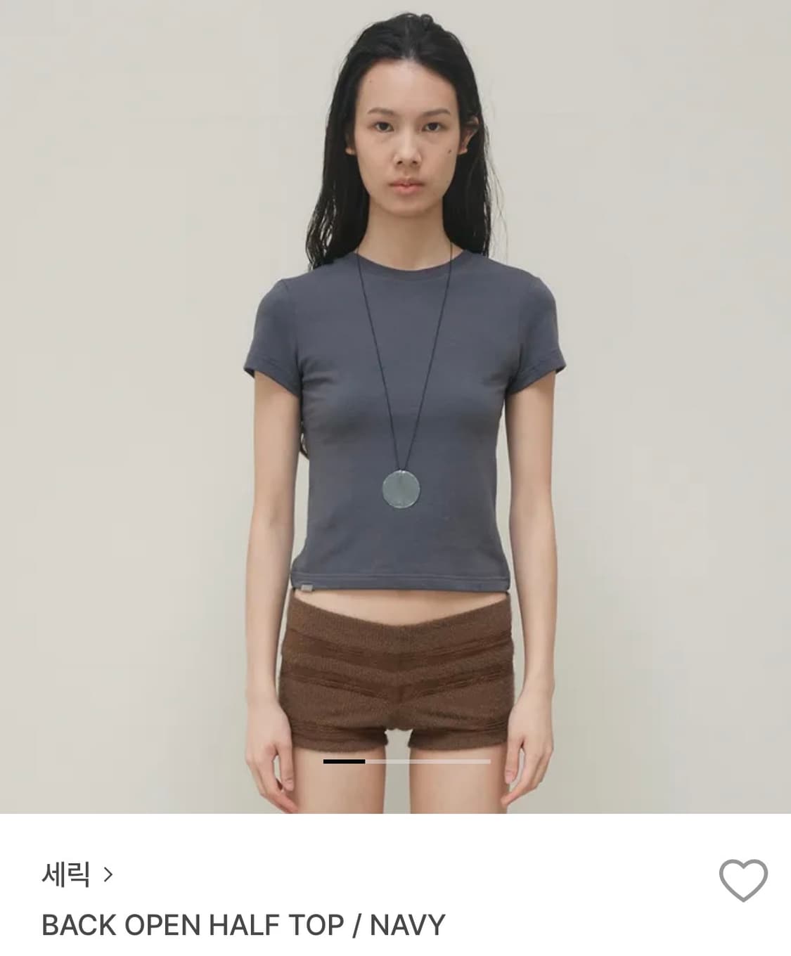 세릭 백오픈 하프 탑 네이비 상품이미지1