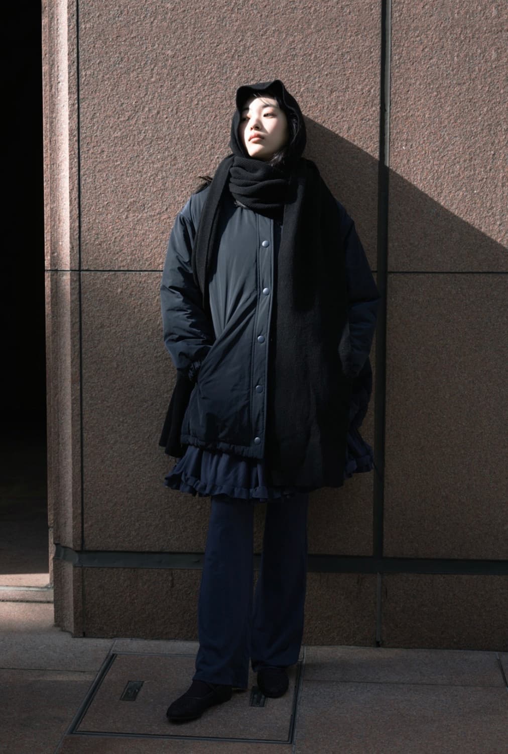 [COSMOSS] collar shirring padding jacket 상품이미지3