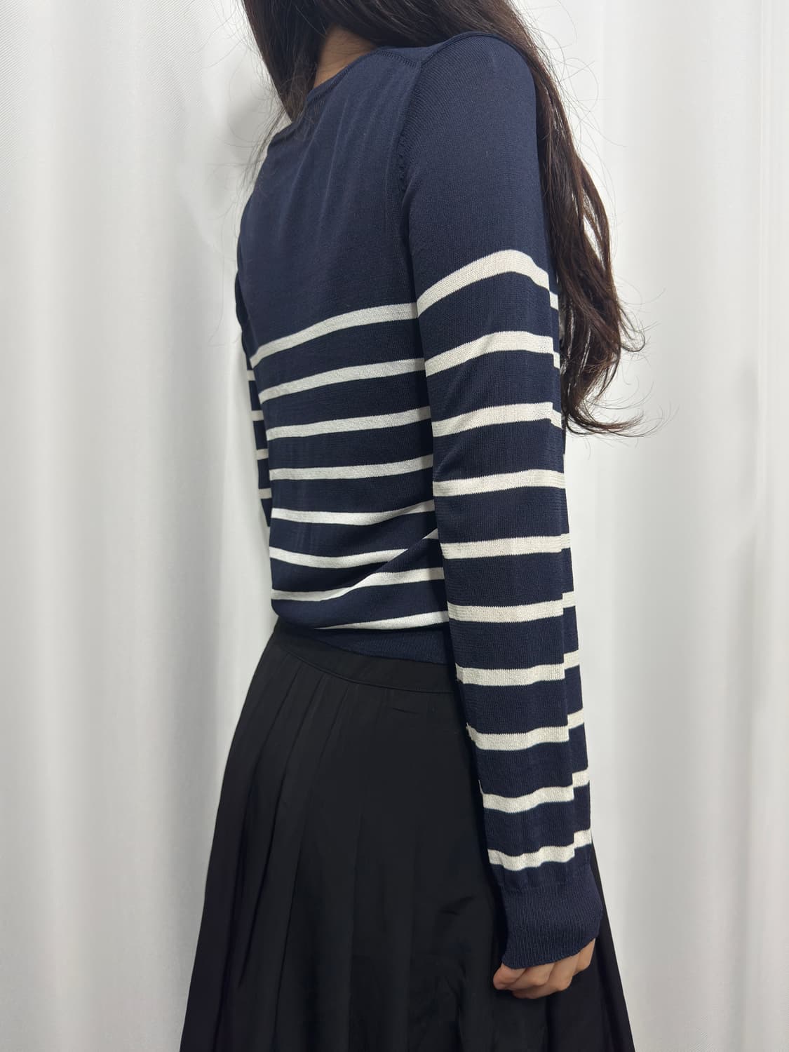 stripe lace design cardigan 상품이미지3