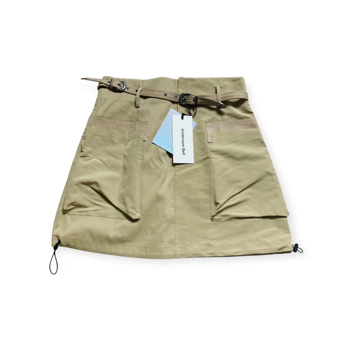 앤더슨벨 미카 아웃포켓 미니 스커트 베이지 상품이미지1