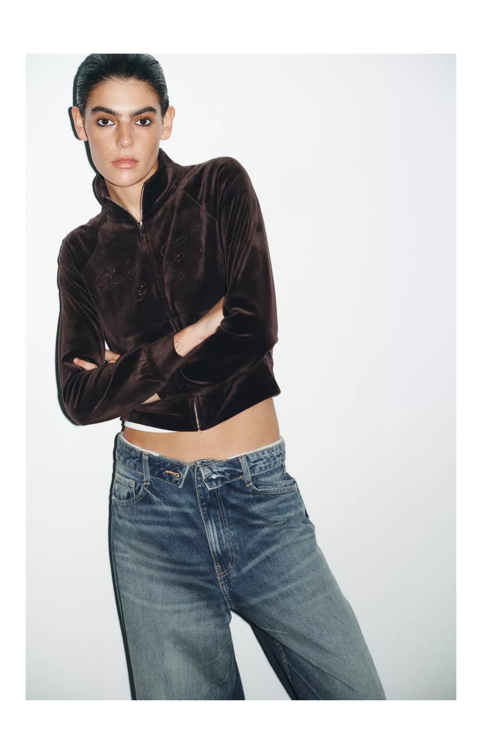 자라 벨벳 집업 자켓 상품이미지2