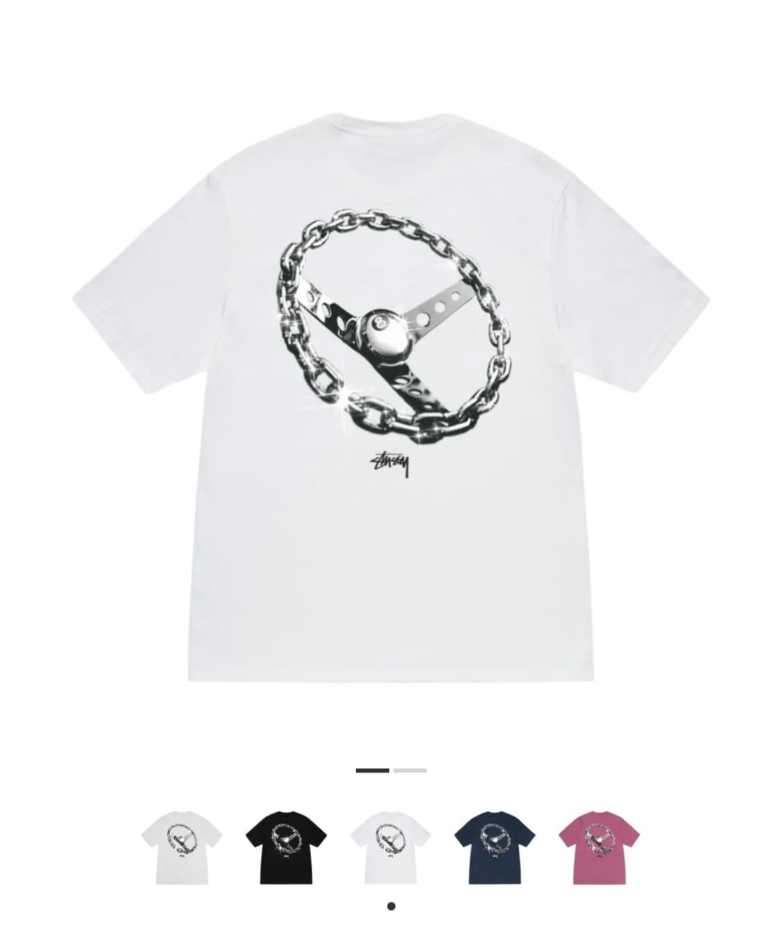 스투시 체인 링크 티셔츠 화이트 M 상품이미지1