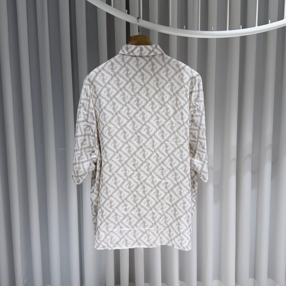 (A+/46) / 펜디 FF 모티프 린넨 반팔 셔츠 상품이미지5