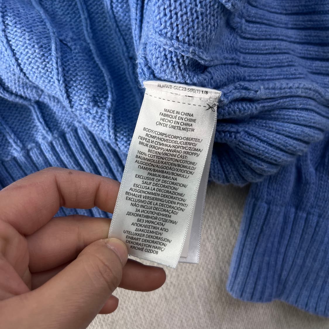 100 폴로랄프로렌 신형 블루 꽈배기 니트 상품이미지5