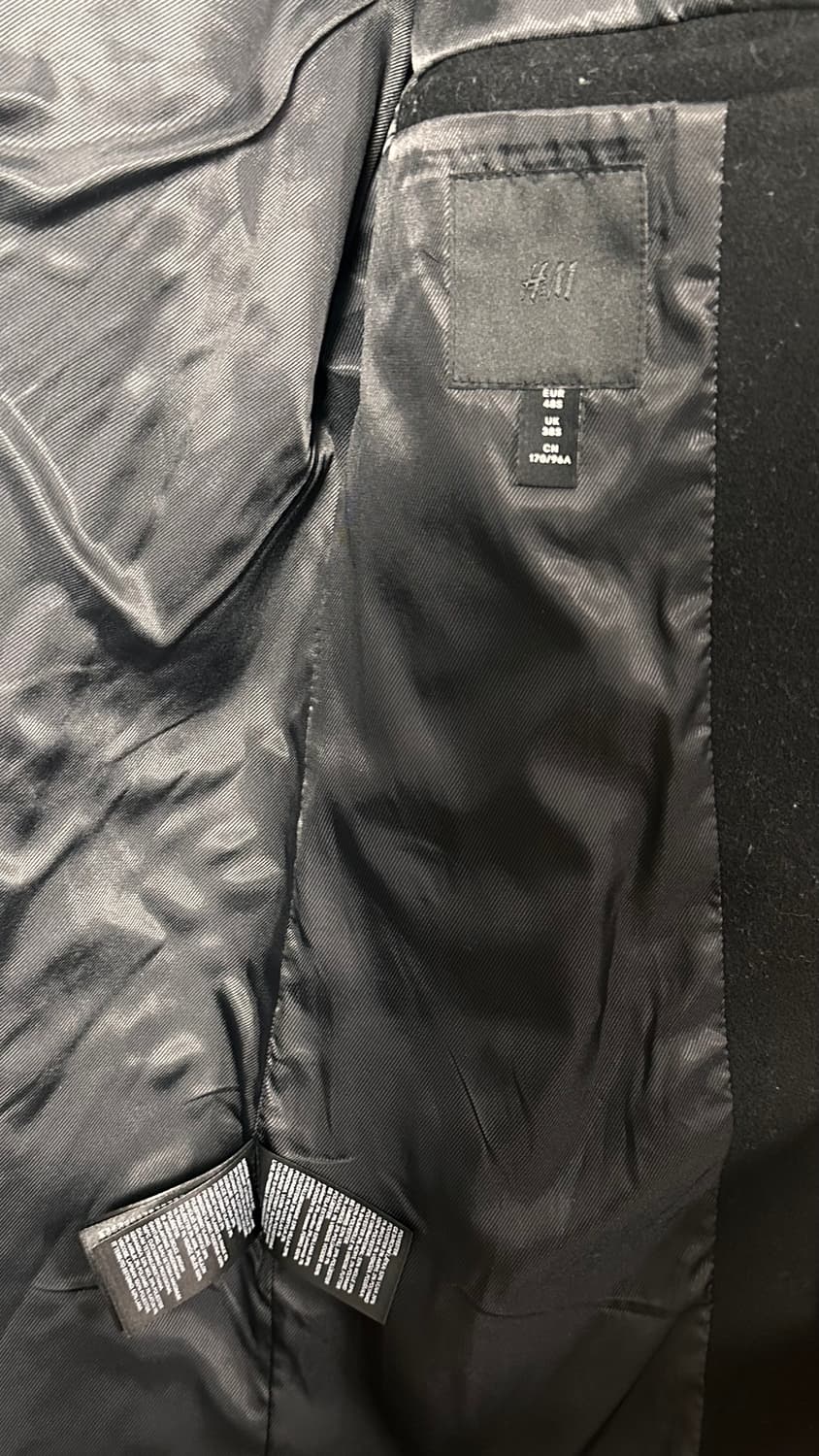 H&M 남성 블랙 코트 M 상품이미지4