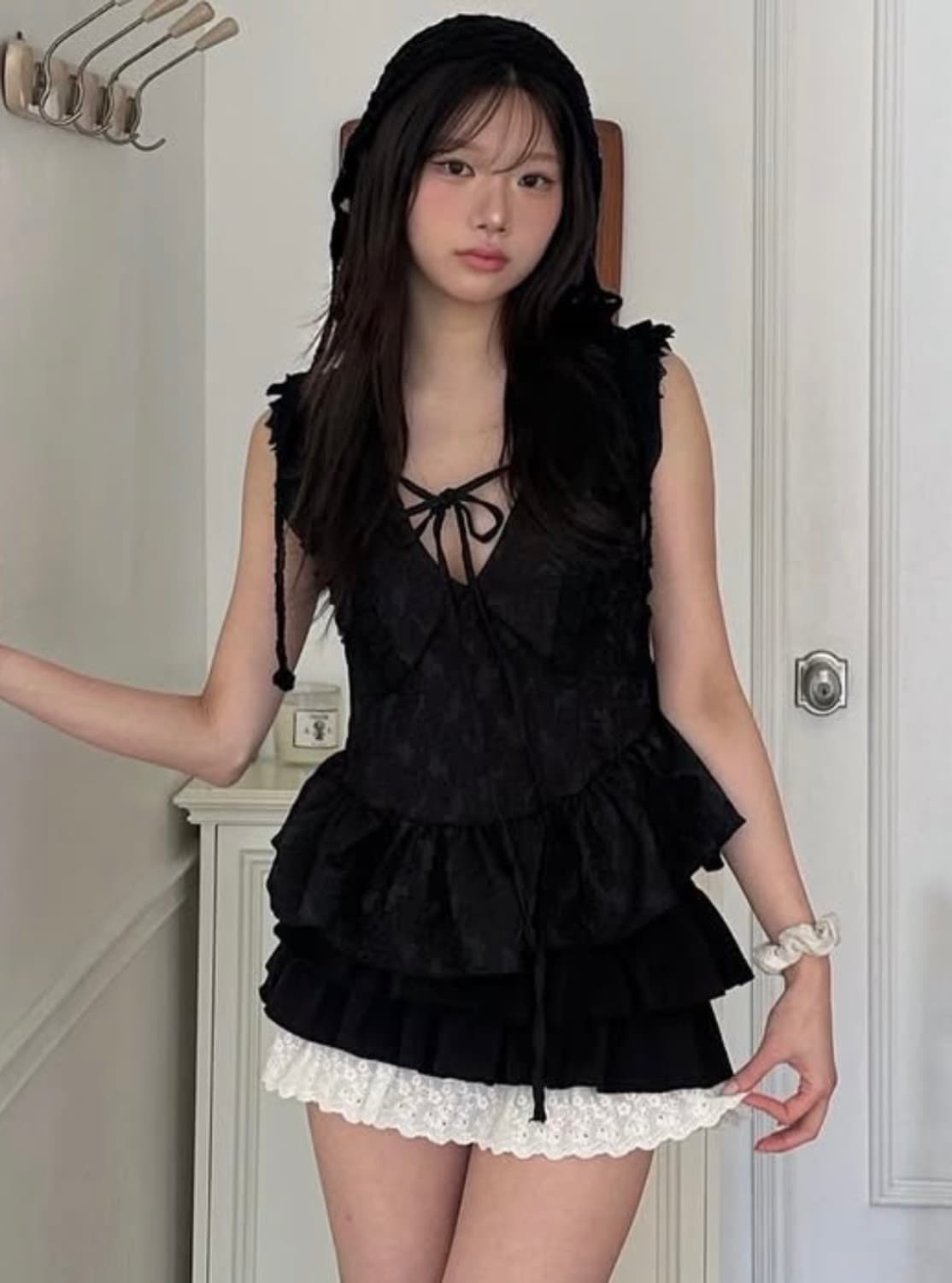 뉴얼린 에리얼 프릴 레이스 블라우스 ariel frill blouse 상품이미지1
