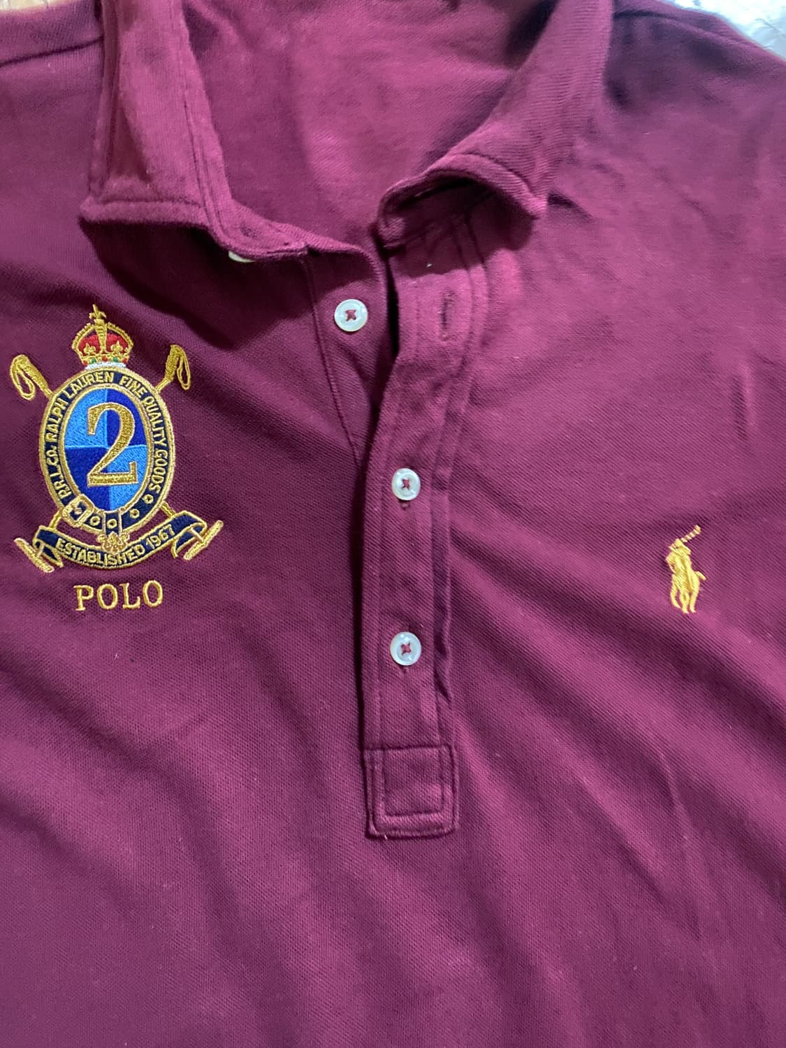 폴로 랄프로렌 버건디 긴팔 카라티 M (100) 상품이미지3