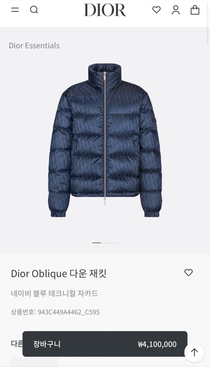 디올 오블리크 패딩 상품이미지1