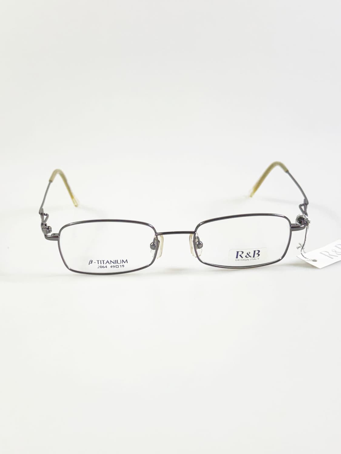 R&B EYEWEAR 다크실버 베타 티늄 슬림 스퀘어 빈티지 안경 상품이미지1