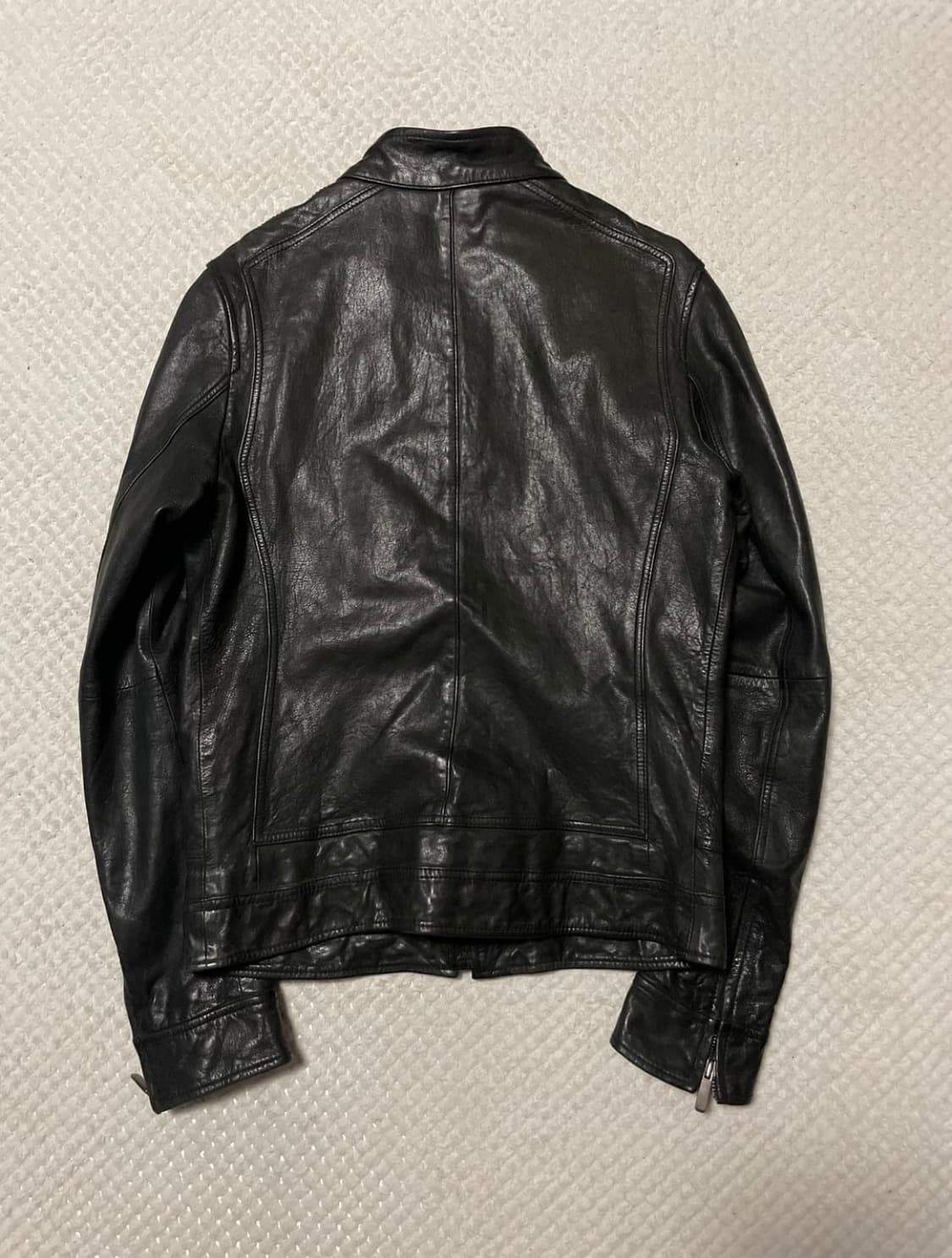 광희시장 웨스턴 무드 램스킨 양가죽 절개 레더 자켓 상품이미지2