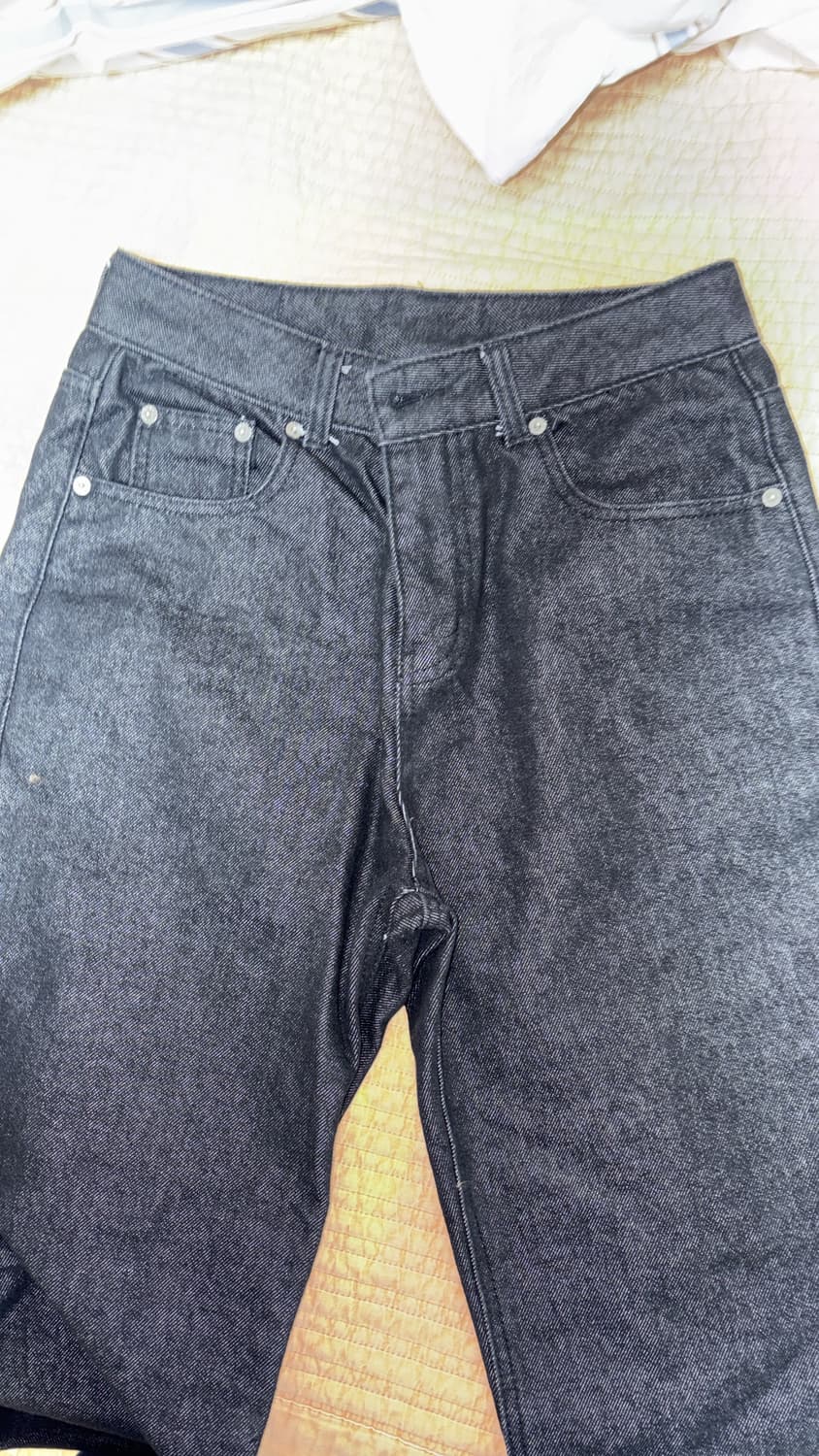 not4nerd Drip Logo Denim Pants - Black 상품이미지3