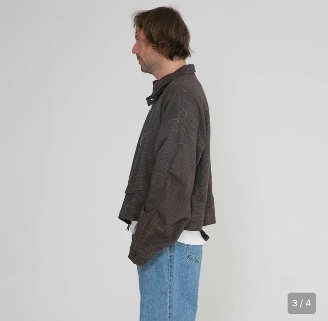 L 플라스틱 프로덕트(PLASTIC PRODUCT) 체크 지퍼 자켓 상품이미지3