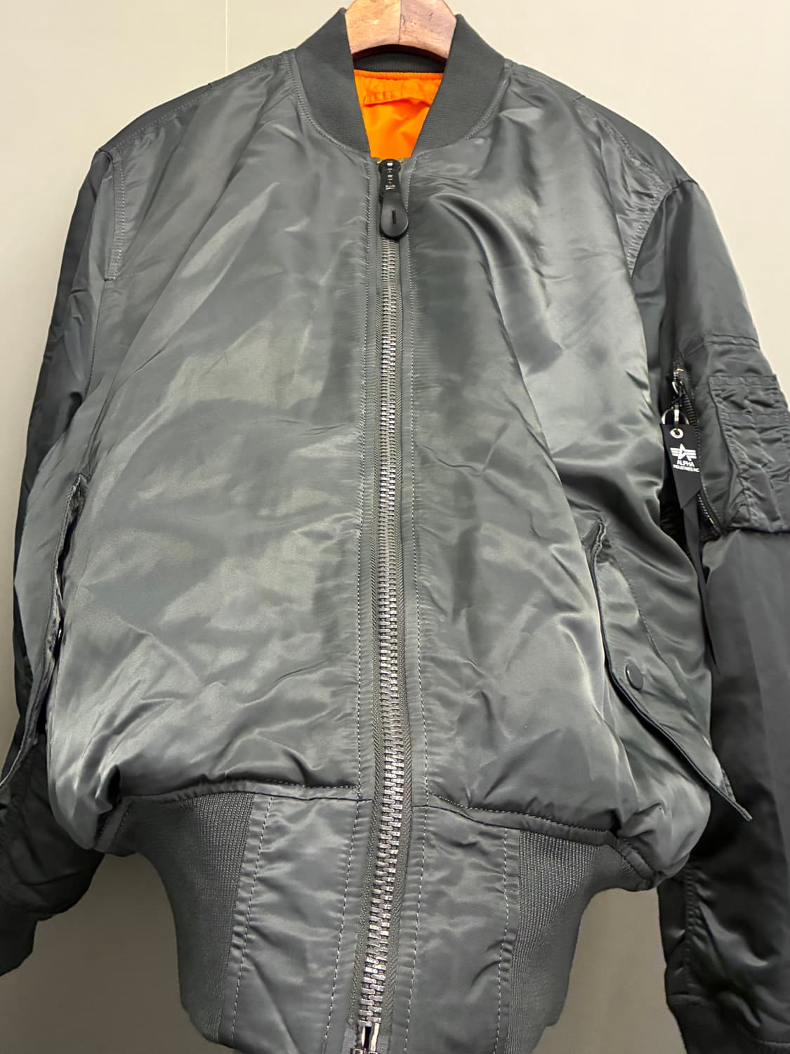 (L/105)알파인더스트리 ma-1 건메탈 레귤러 플라이트 항공점퍼 마원 상품이미지5