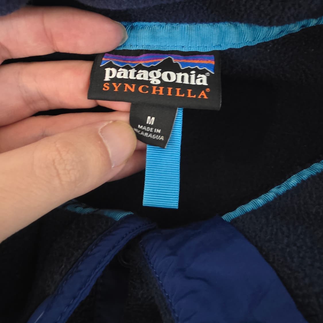 [M/M] 빈티지 파타고니아 신칠라 플리스 풀오버 네이비 레드 상품이미지8