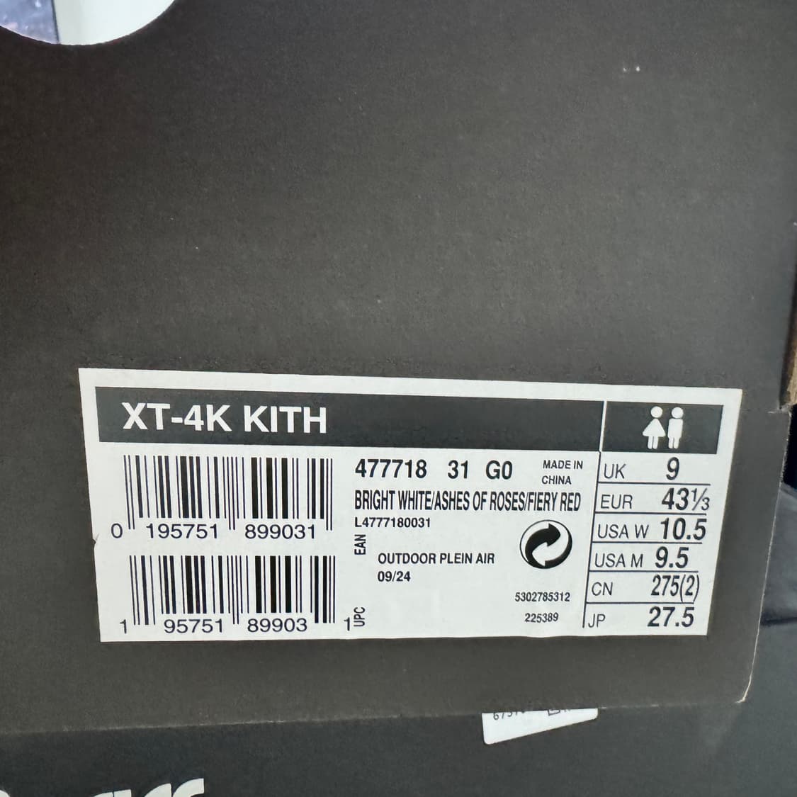 275 살로몬 x 키스 XT-4K 브라이트 화이트 애쉬스 오브 로즈 상품이미지4