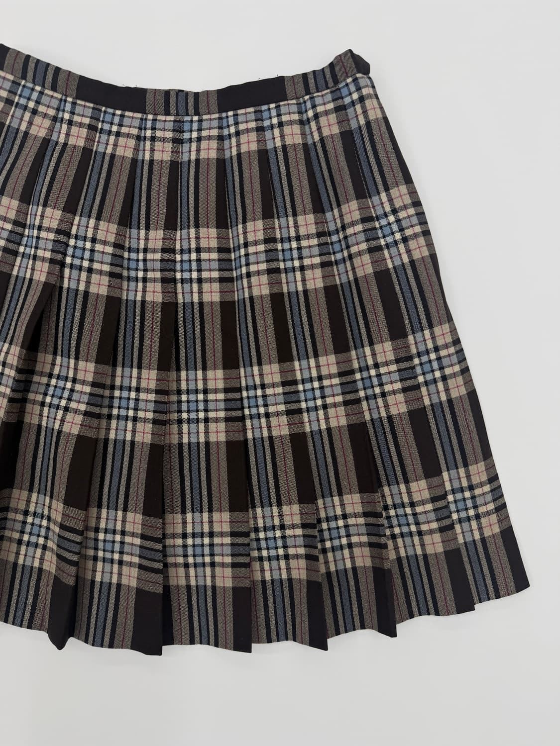 빈티지 Eastboy 체크 레이어드 플리츠 미니 스커트 상품이미지2