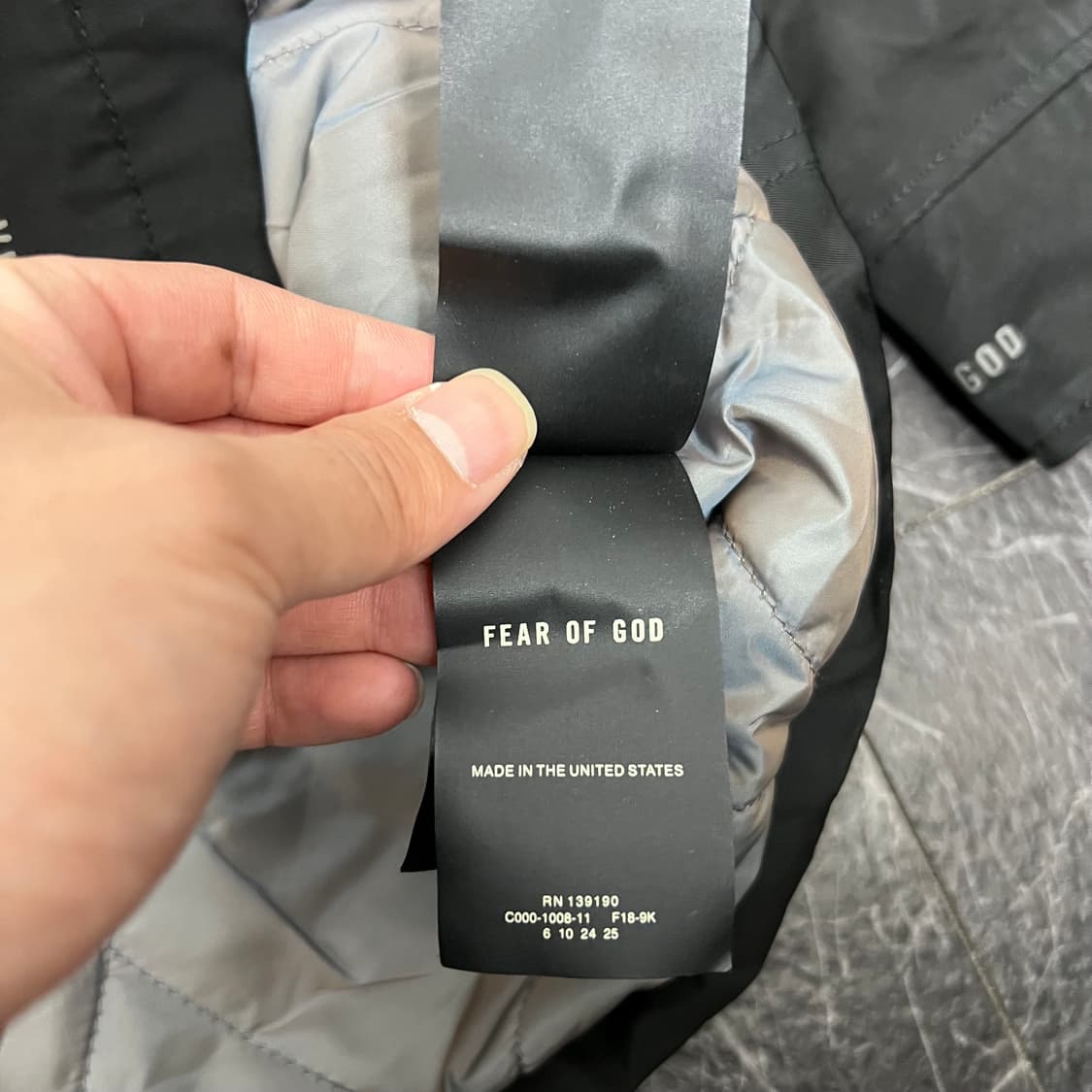 피어오브갓 6th 컬렉션 퀼티드 필드 자켓 블랙 상품이미지9