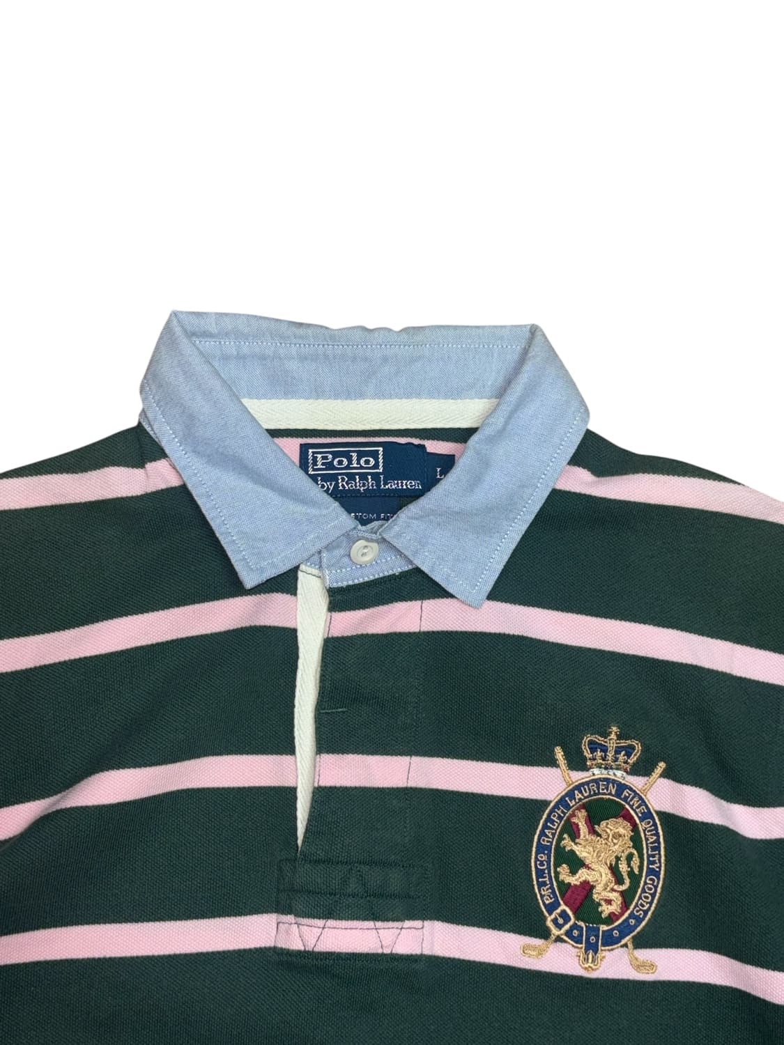 폴로 랄프로렌 그린 핑크 스트라이프 반팔 카라티 상품이미지5